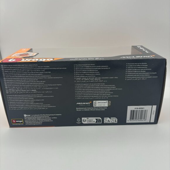 Bburago Formula 1 McLaren MCL38 F1 Miami Lando Norris 1/24 Diecast Car & Figure - Picture 3 of 3